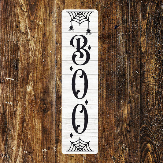 Boo Halloween Door - Metal Long Sign Plaque