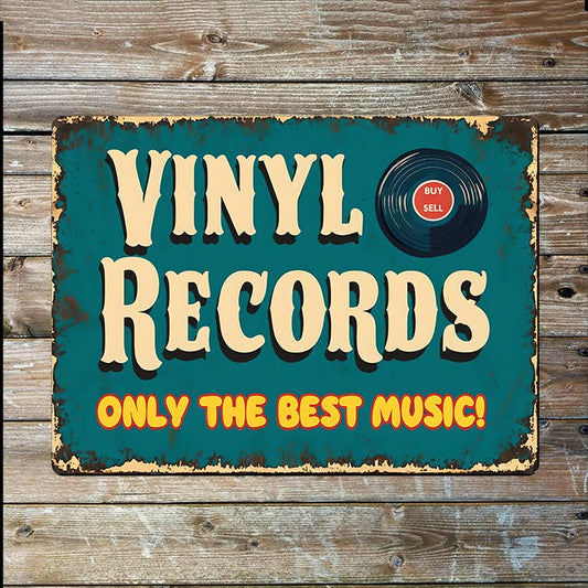 Vinyl Records Retro | Father's Day | Metal Sign Plaque
