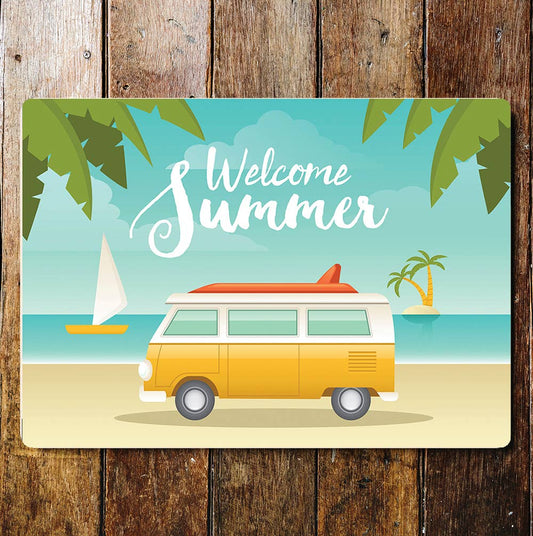 Summer VW van Metal Sign Plaque