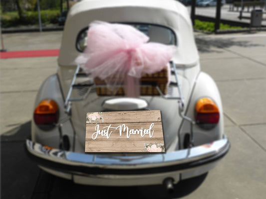 Wedding Just Married Car | Metal Sign