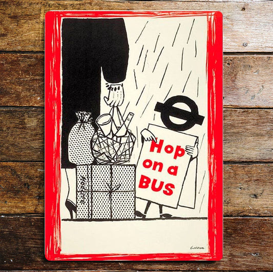 Hop On A Bus | Metal Travel Wall Sign