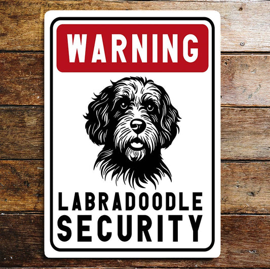 Warning Notice Labradoodle Security | Metal Sign Plaque