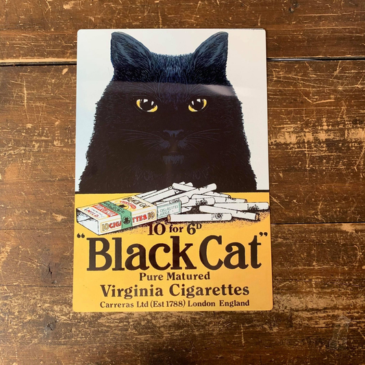 Black Cat | Metal Advertising Wall Sign