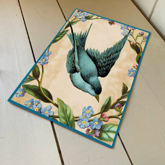 Blue Birds And Flowers Collage | Metal Wall Sign
