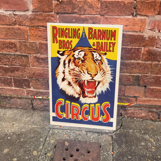 Circus Tiger Tingling Bros | Metal Travel Wall Sign