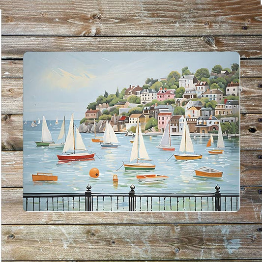 Coastal Scene Sail Boat Sea Nautical | Metal Sign Plaque