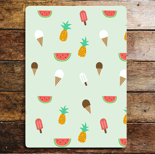 Summer food fun ice cream art Metal Sign Plaque