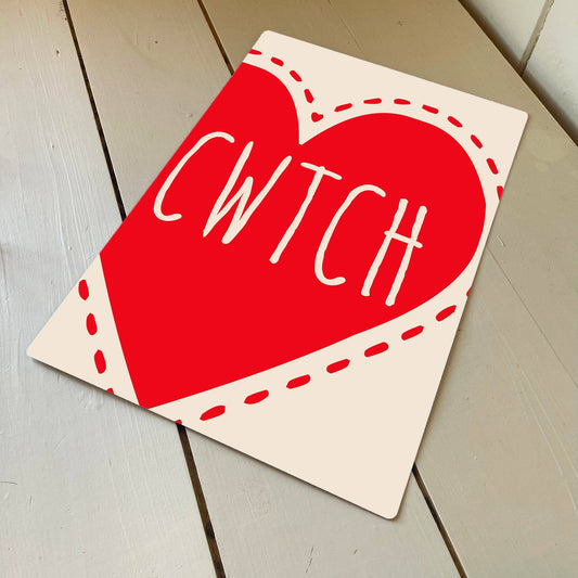 Cwtch Welsh Cuddle | Metal Advertising Wall Sign
