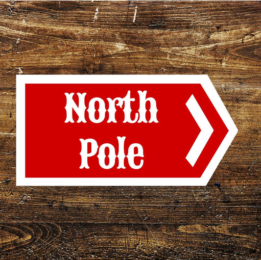 North Pole Christmas Home Decor Art | Metal Sign