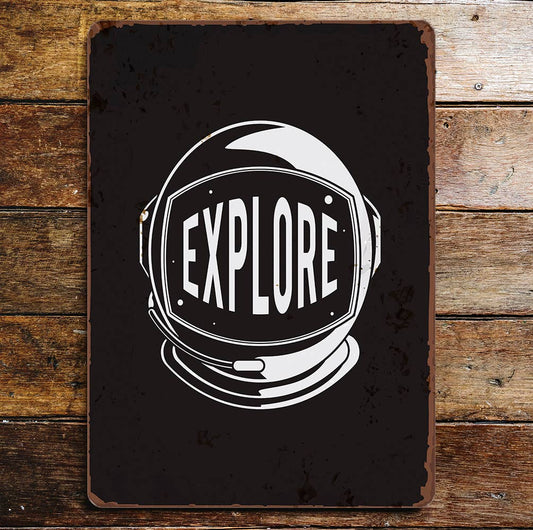 explore astronaut | Metal Wall Sign