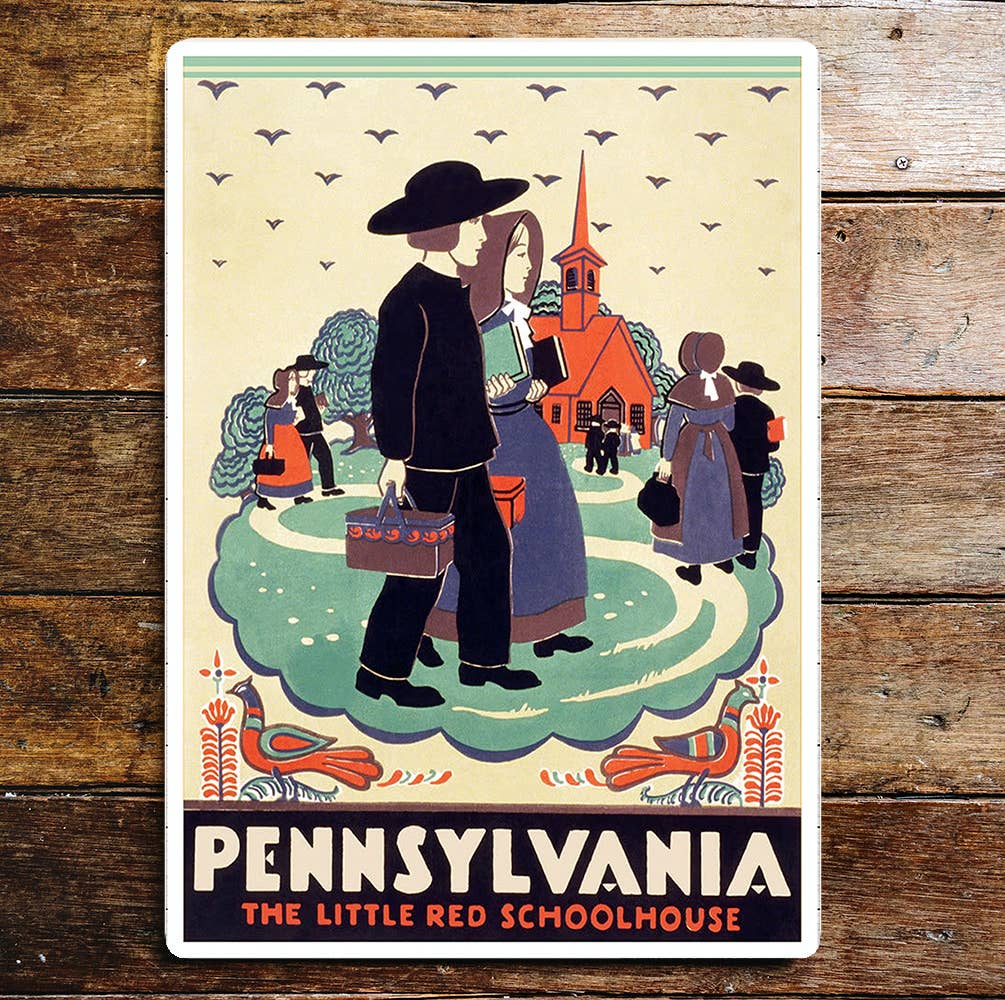 Pennsylvania The Little Red School Metal Sign Plaque