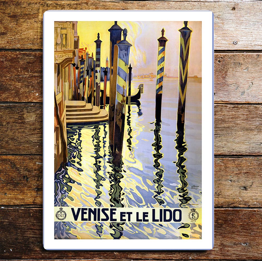 Venice Et Le Lido Canal Gondola Italy | Metal Wall Sign