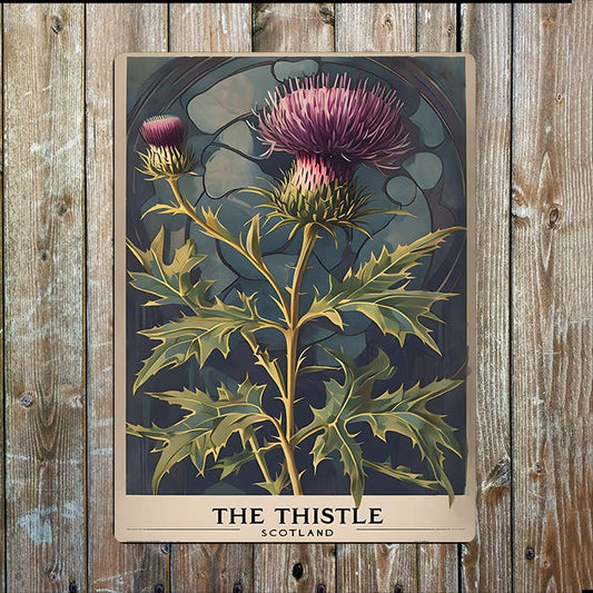 The Thistle Flower | Scottish, Scotland | Metal Sign Plaque