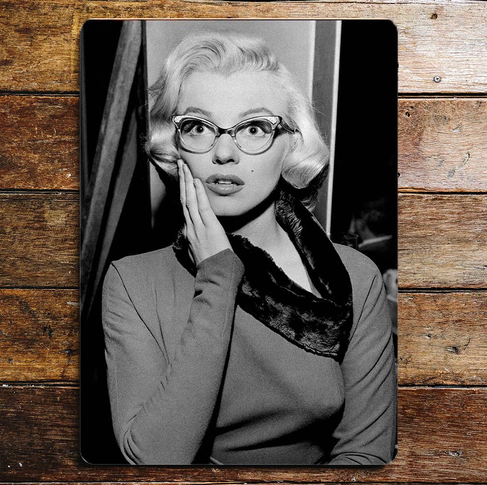 Marilyn Monroe Geeky Glasses | Metal Sign