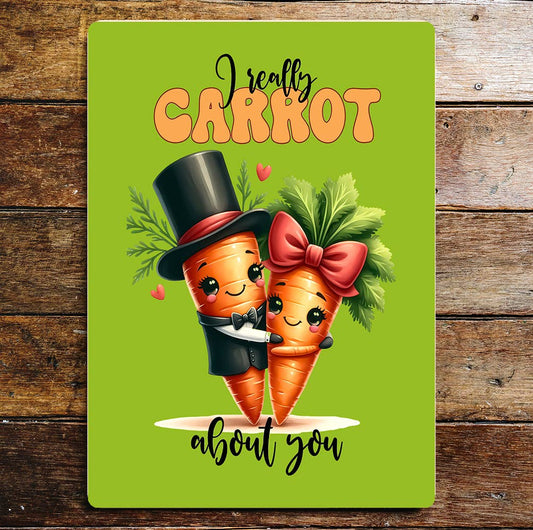 I really carrot you Valentine | Metal Sign Plaque