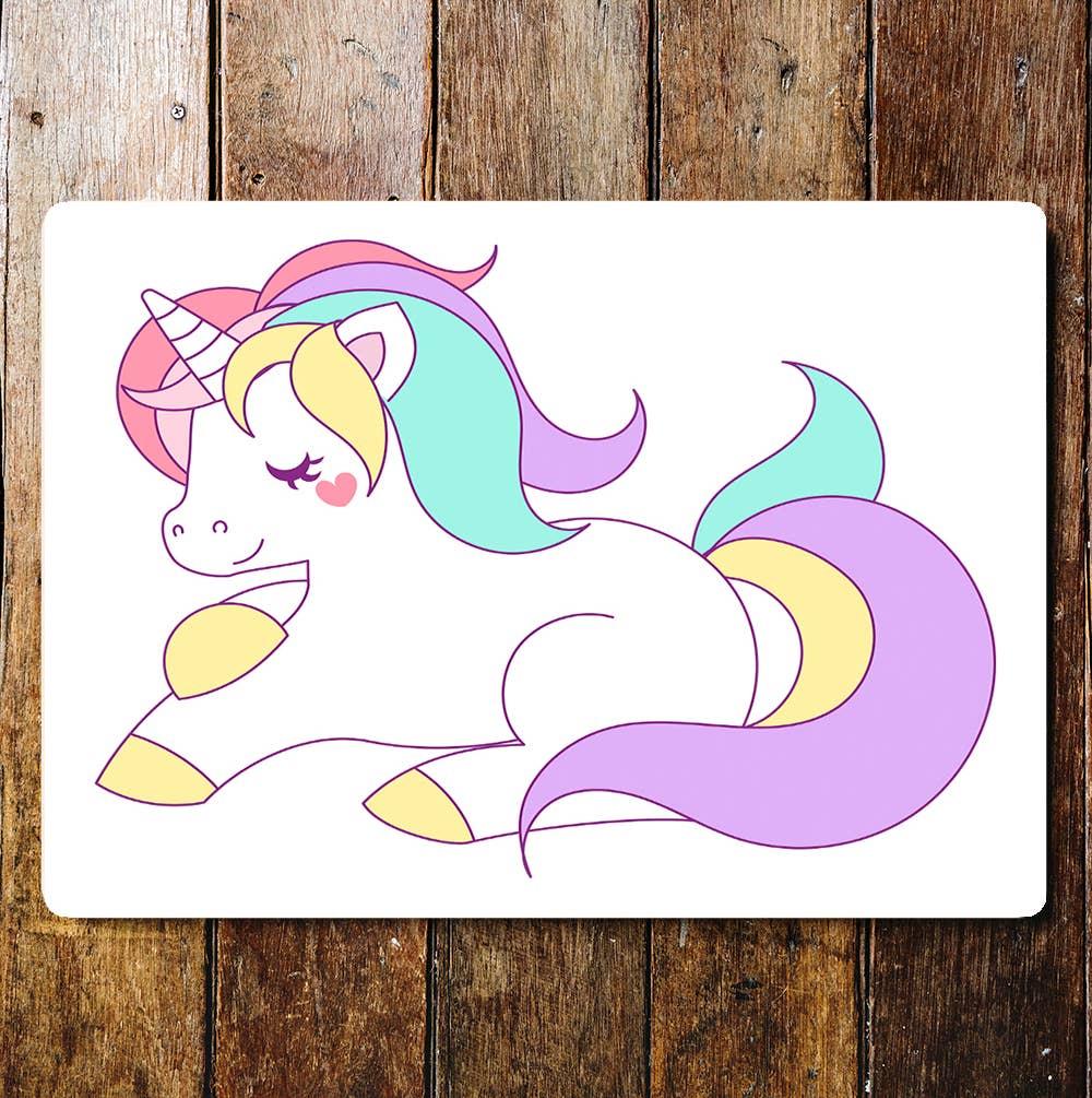 Cute Cartoon Unicorn | Metal Sign Plaque