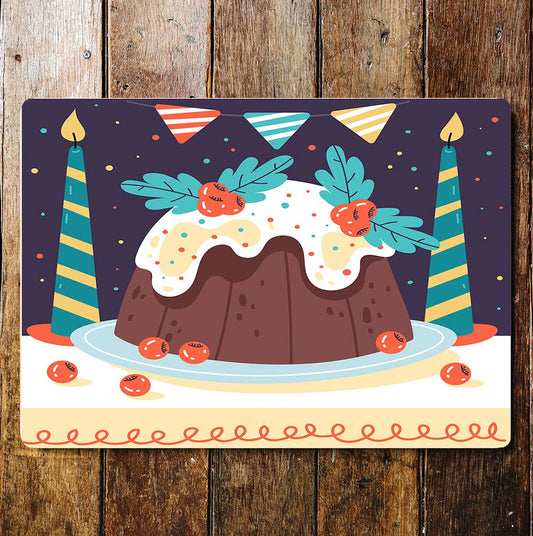 Christmas Pudding Bunting Candles | Metal Sign Plaque