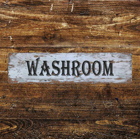 Washroom Bedroom Sign Metal Long Sign Plaque
