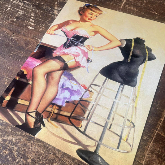 Pin Up Girl Dressing Room Metal Sign