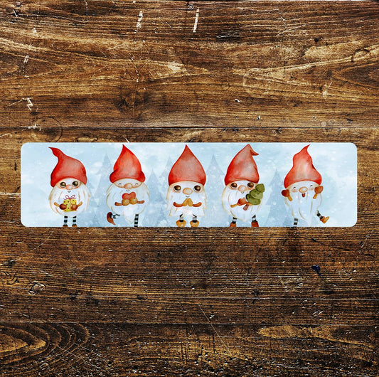 Santa Gonk Christmas Sign Metal Long Sign Plaque