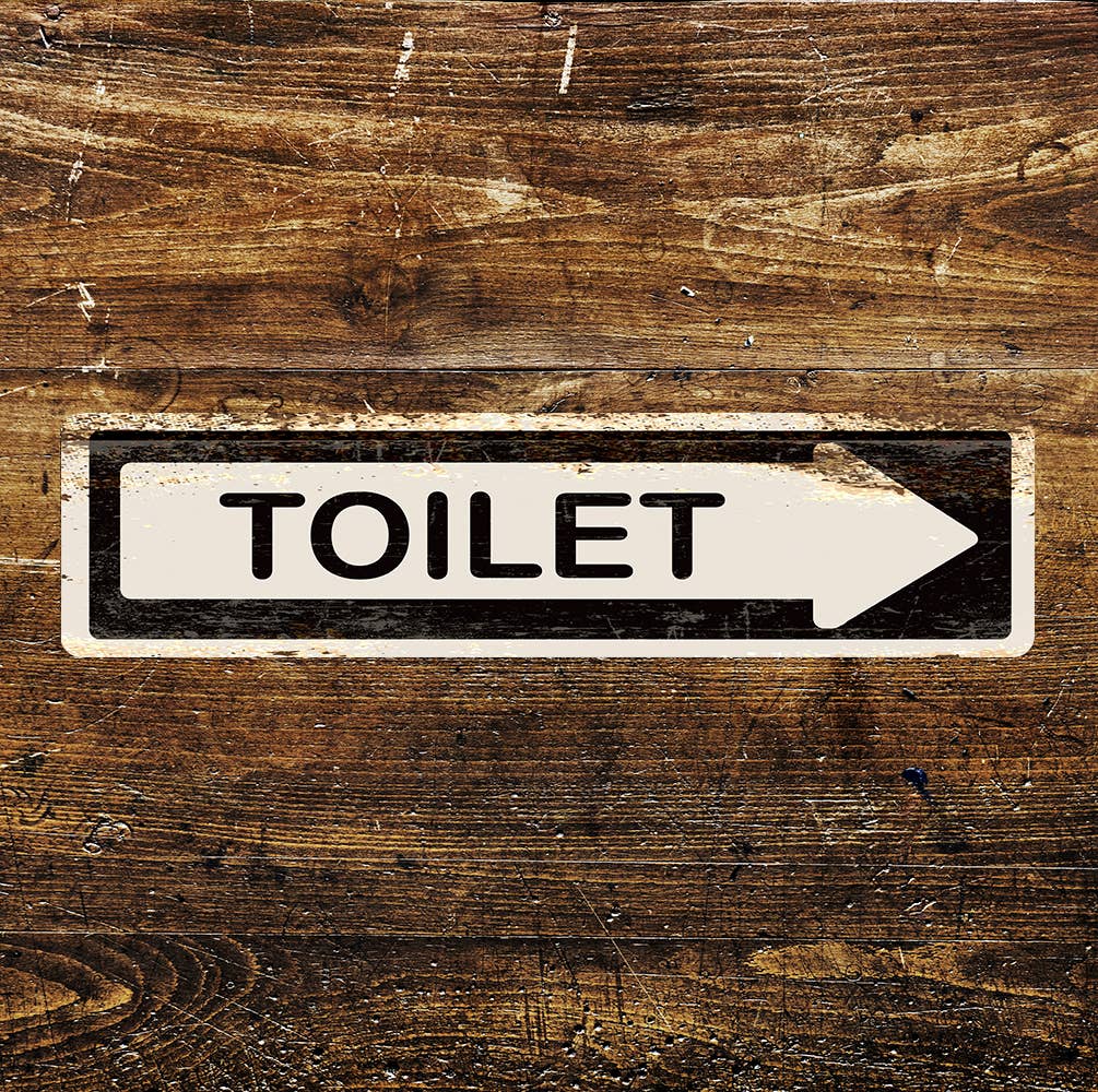 Toilet Right Metal Long Sign Plaque