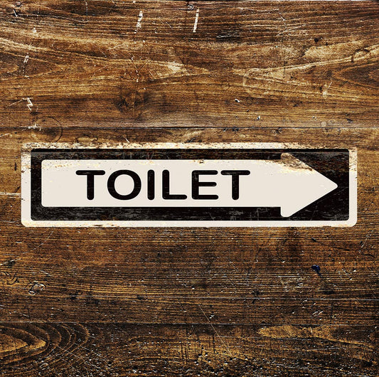 Toilet Right Metal Long Sign Plaque