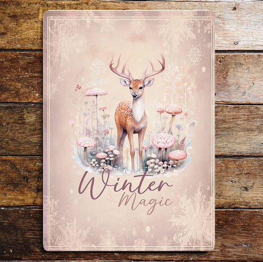 Winter Magic Deer Winter | Metal Sign Plaque