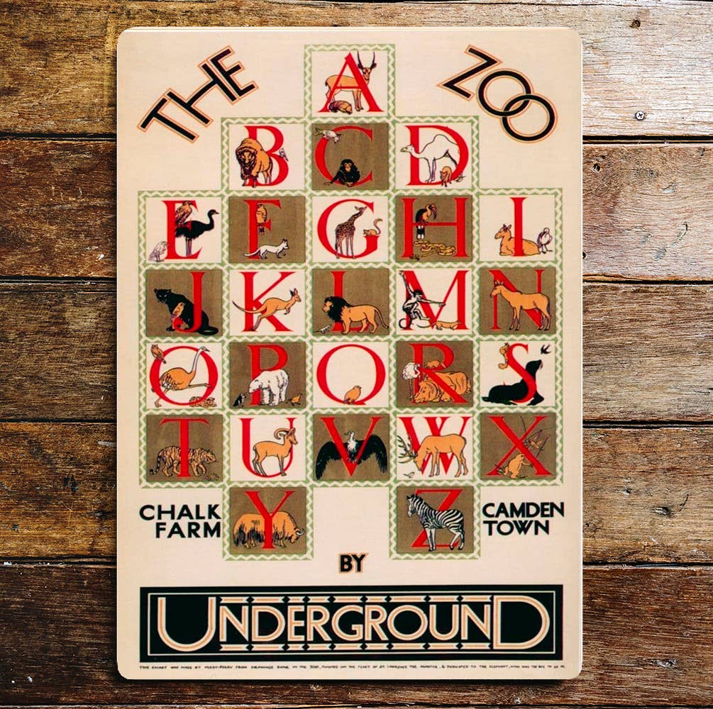 The Zoo By Underground Alphabet Metal Sign