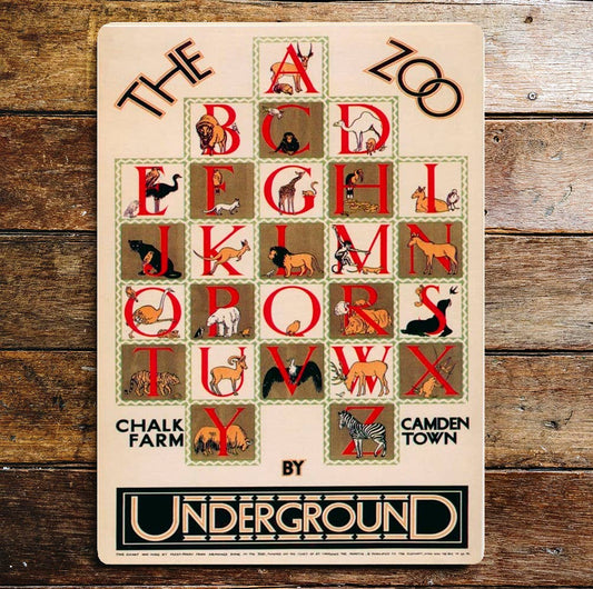 The Zoo By Underground Alphabet Metal Sign