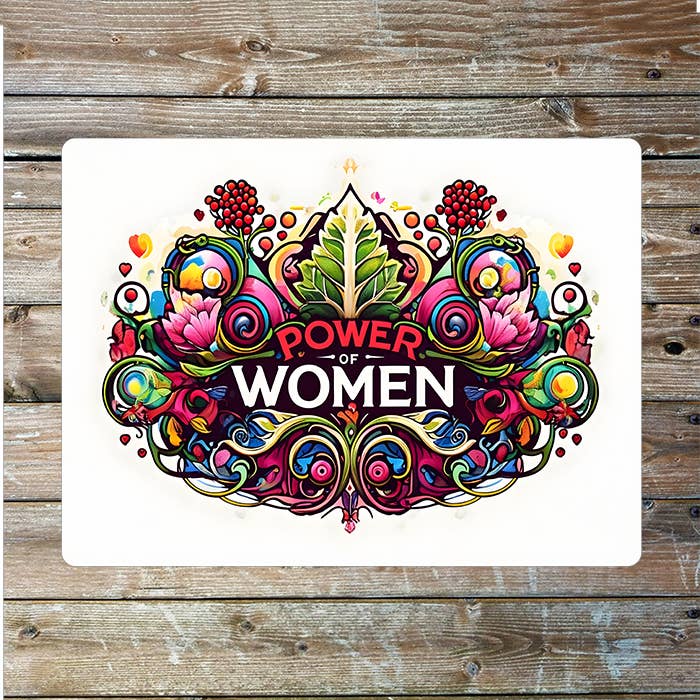 Power Of Women Bright Art Nouveau Metal Sign Plaque