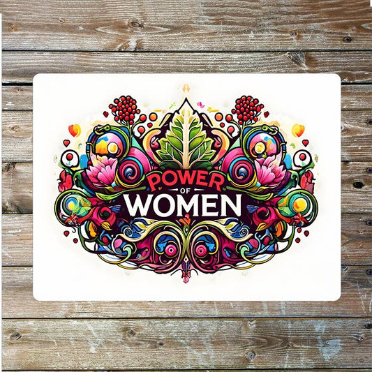 Power Of Women Bright Art Nouveau Metal Sign Plaque