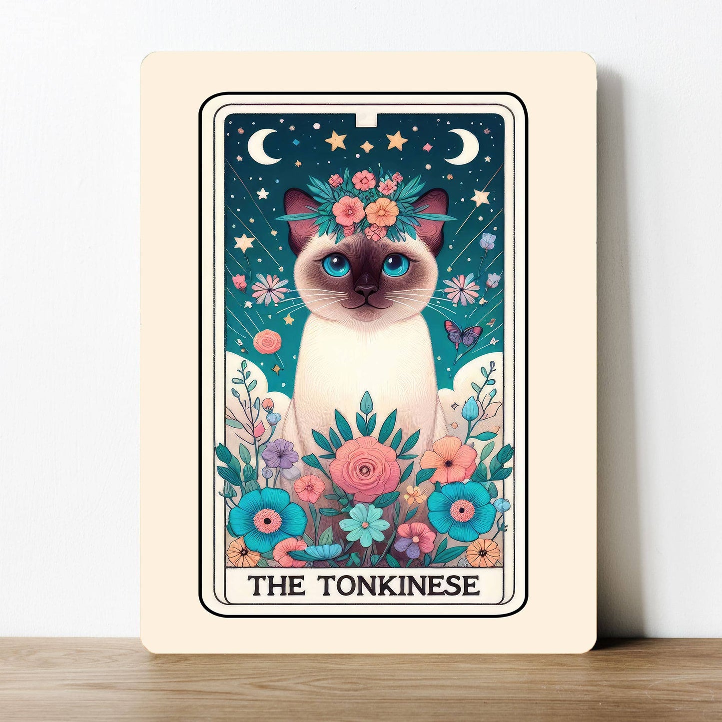 The Tonkinese Cat Flower Tarot | Metal Sign Plaque