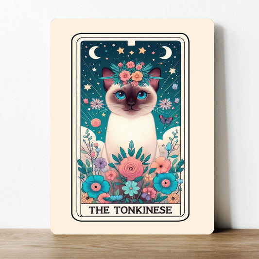 The Tonkinese Cat Flower Tarot | Metal Sign Plaque