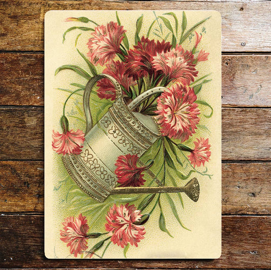 Watering Can Flowers  | Metal Wall Sign Plaque