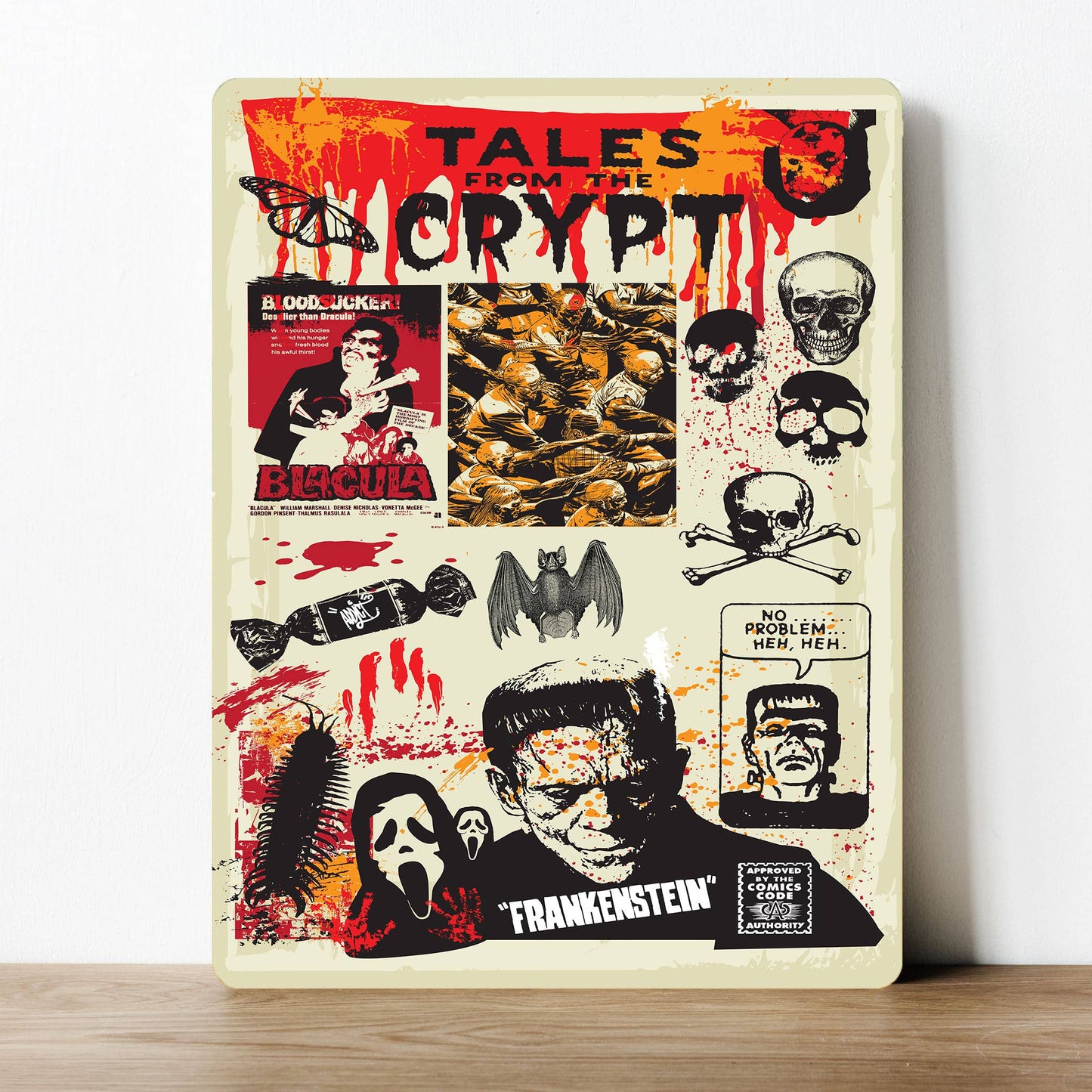 Frankenstein Tales from the Crypt | Metal Sign Plaque