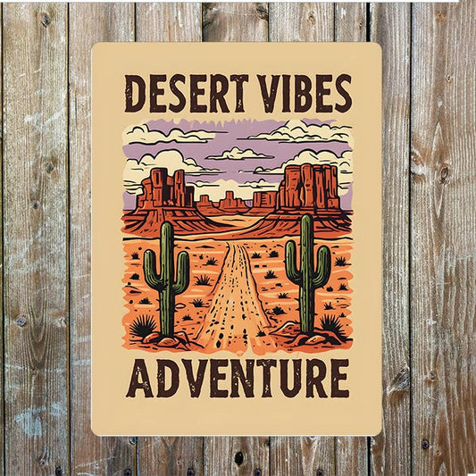 Wild West Desert Vibe Cowboy Cacti Western | Metal Sign Plaque
