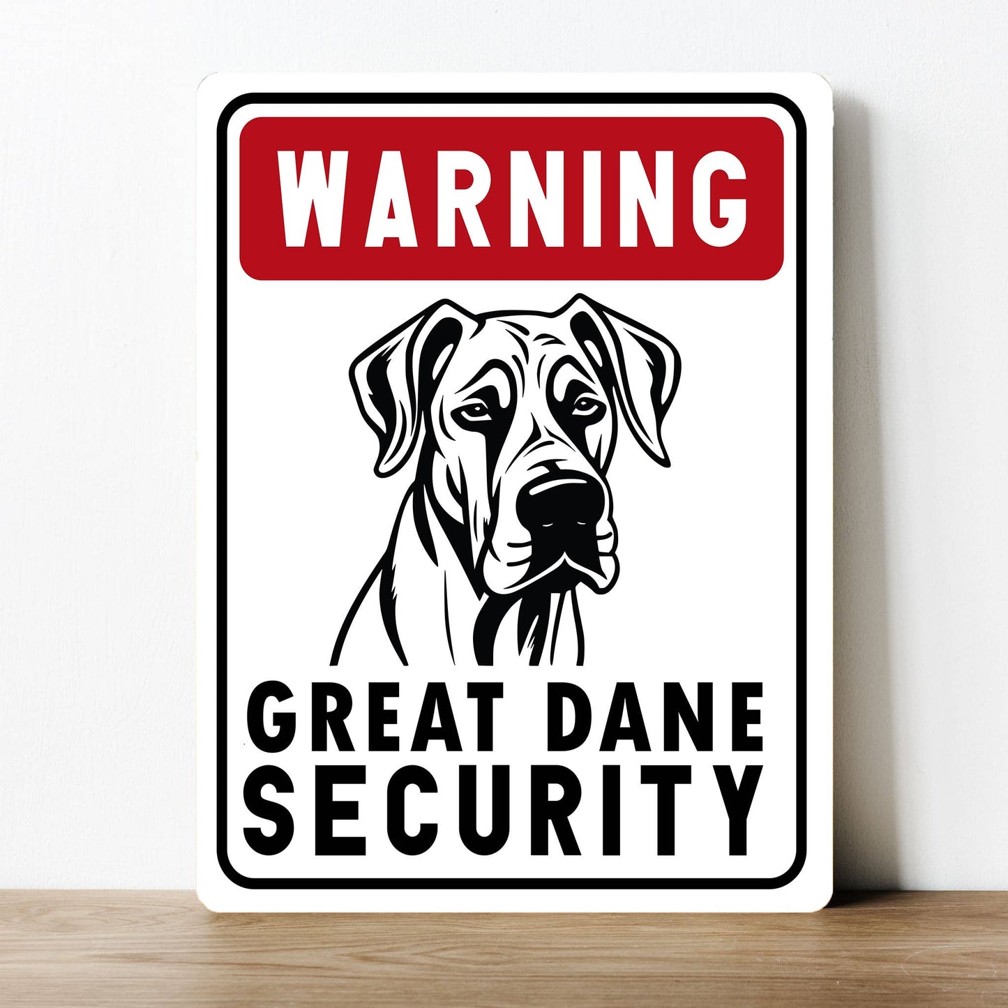 Great Dane Security Warning Dog | Metal Wall Sign