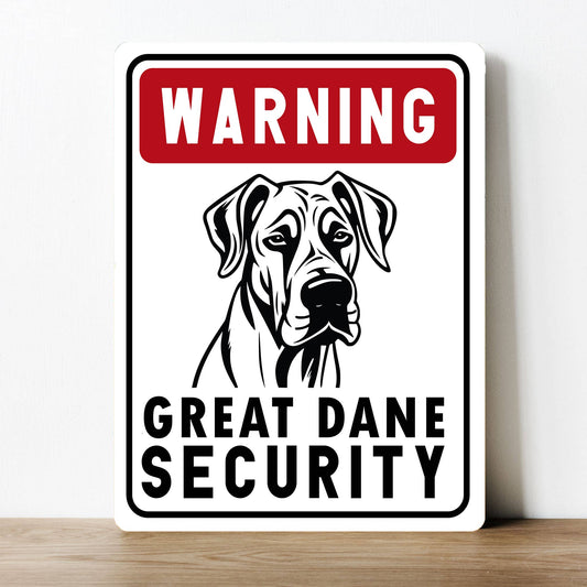 Great Dane Security Warning Dog | Metal Wall Sign