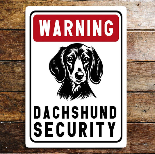 Warning Notice Dachshund Security | Metal Sign Plaque