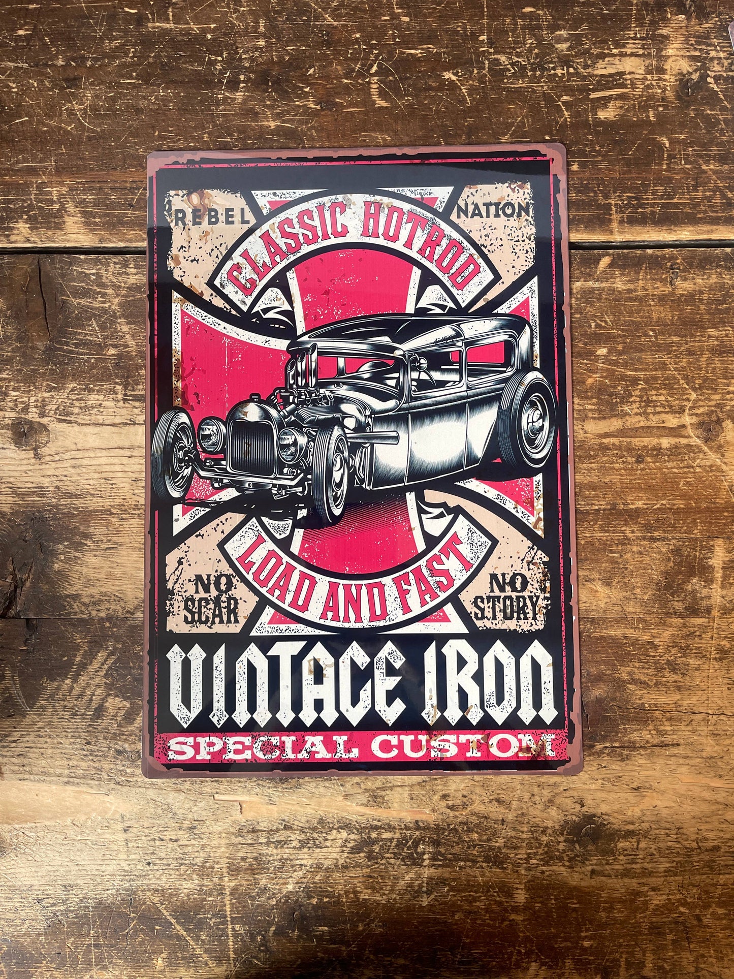 Classic Hotrod Vintage Iron garage | Metal Retro Wall Sign