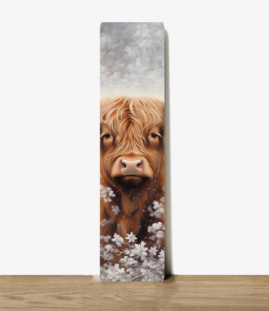 Snowy Highland Cow Winter | Metal Sign Plaque Bookmark 5
