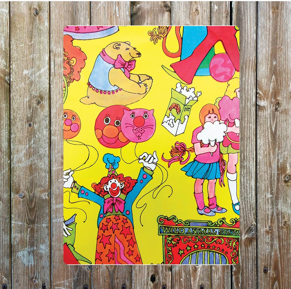 Circus clown fun child art | Metal Sign Plaque