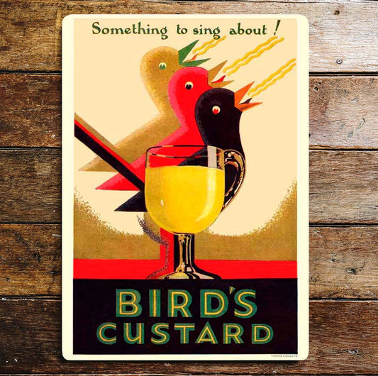 Something to Sing About Birds Custard Metal Sign