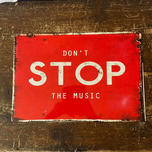 Don't stop the Music | Metal Travel Wall Sign