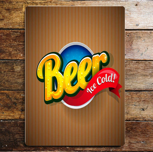 Beer Ice Cold | Metal Pub Wall Sign