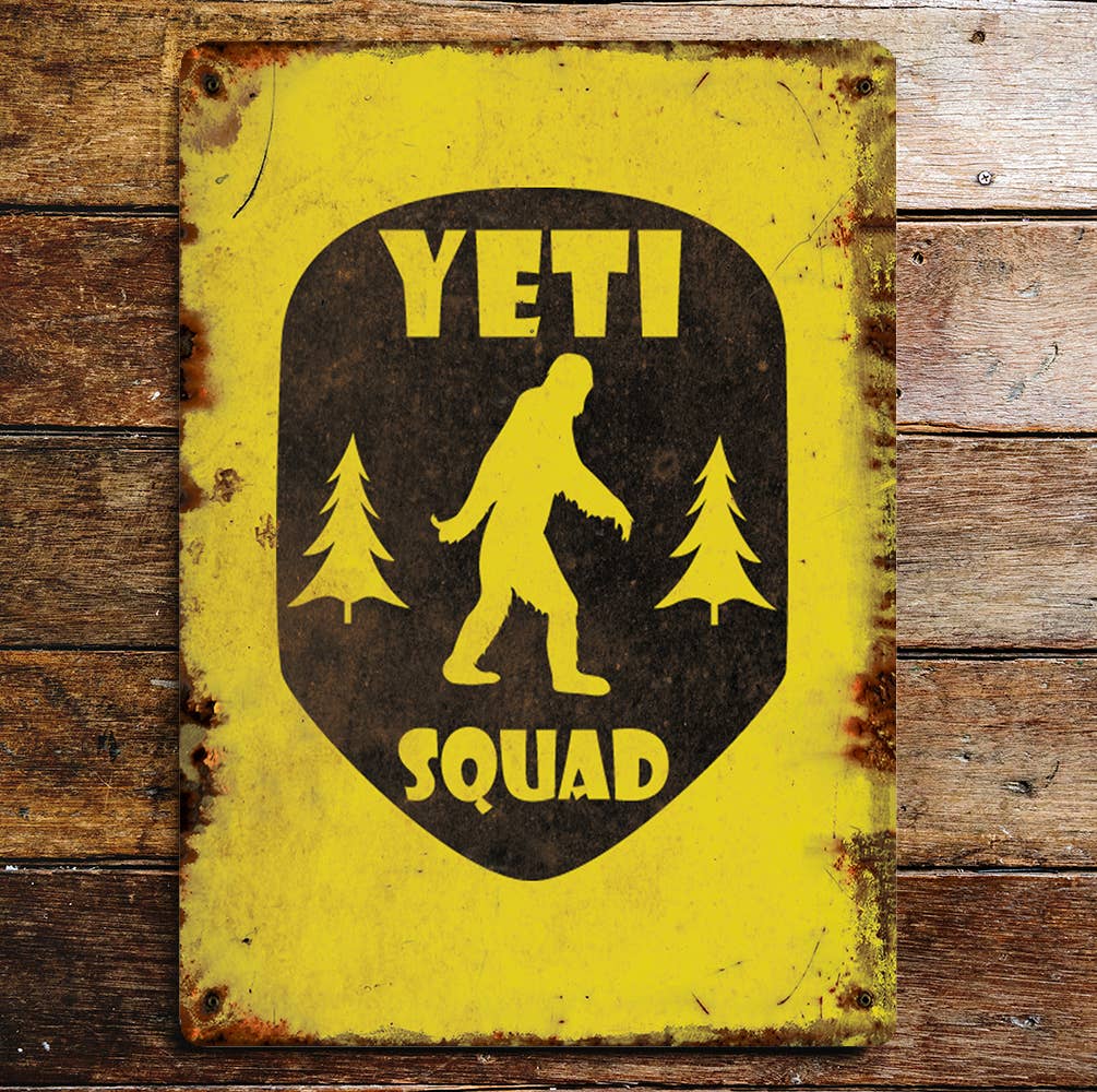 Bigfoot Yeti Squad | Metal Wall Sign Plaque