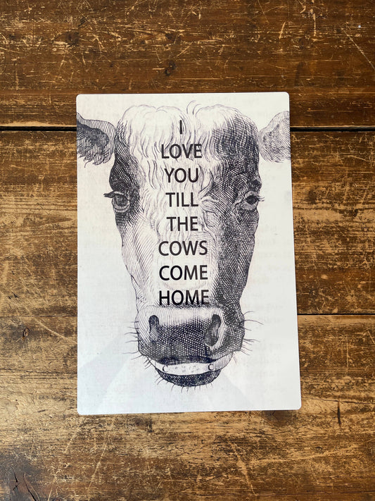 Cow I love you till the cows come home | Metal Sign