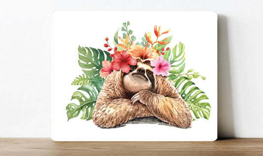 Sloth on holiday Metal Sign Plaque