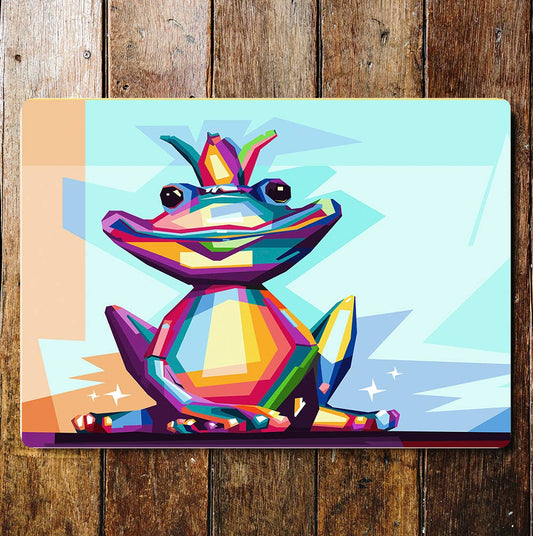 Frog multi colour queen king | Metal Sign Plaque