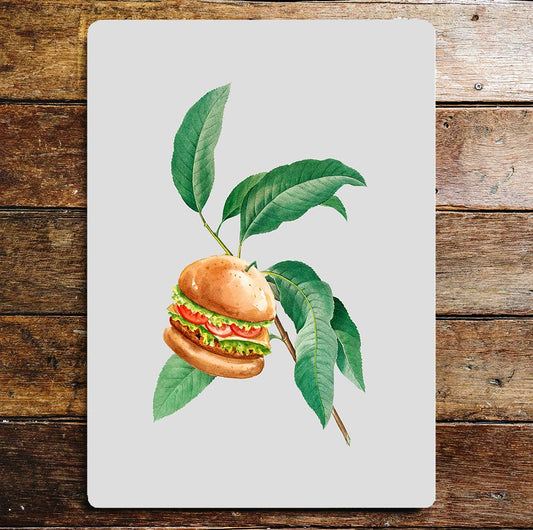 Burgers on a branch | Metal Sign Plaque